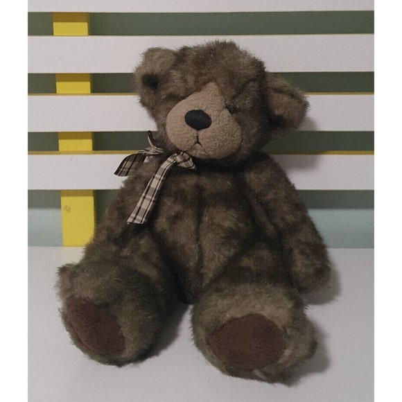Russ Other - Russ Berrie Cappuccino Teddy Bear Plush 35CM Brown w/ bow Stuffed Animal